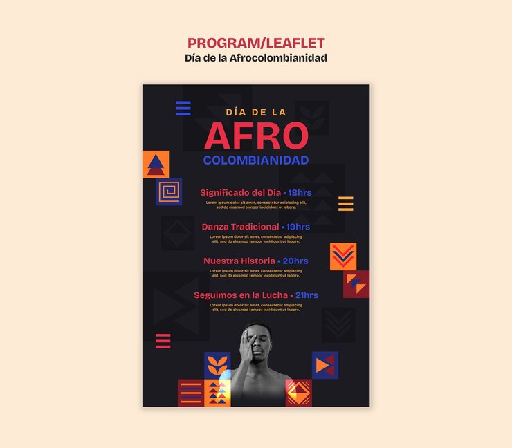 PSD gratuito dia de la afrocolombianidad modello di progettazione