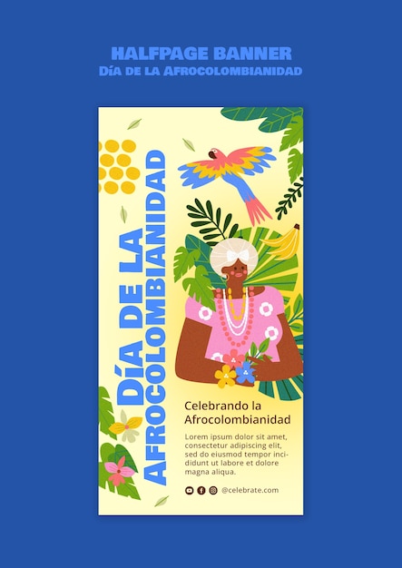 Gratis PSD dia de la afrocolombianidad viering sjabloon