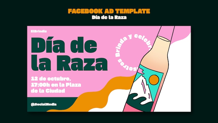 PSD Gratis dia de la raza celebration facebook template