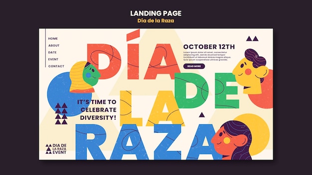 Gratis PSD dia de la raza sjabloonontwerp