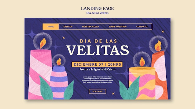 Gratis PSD dia de las velitas sjabloonontwerp