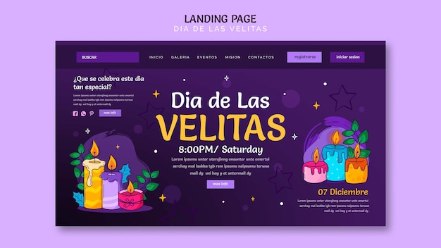 Gratis PSD dia de las velitas sjabloonontwerp