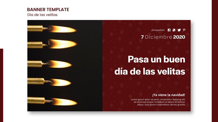 PSD Gratis dia de las velitas template banner