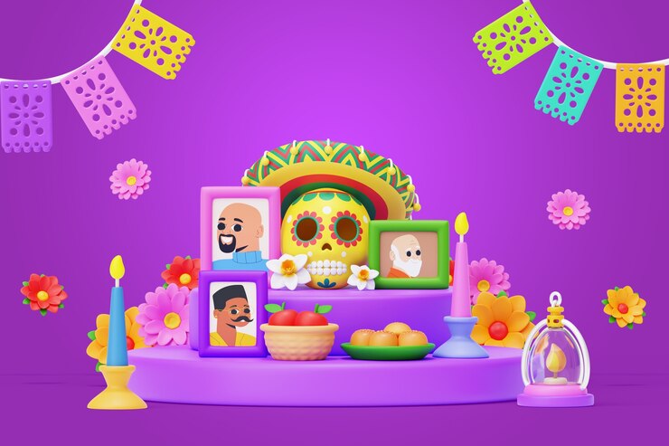 PSD Gratis dia de muertos still life background