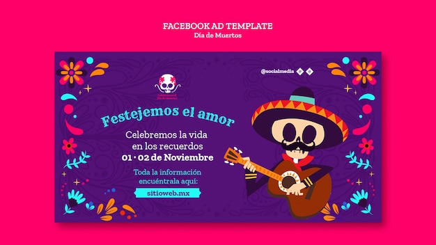 Gratis PSD dia de muertos viering social media promo sjabloon