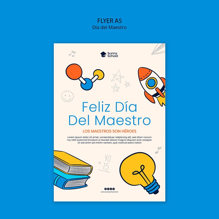 Gratis PSD dia del maestro viering poster sjabloon