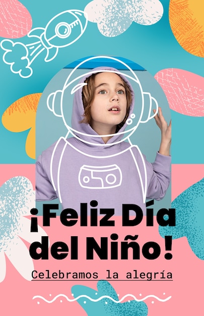 Dia del Nino viering poster sjabloon