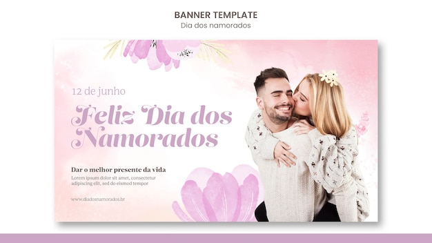 Gratis PSD dia dos namorados banner ontwerpsjabloon