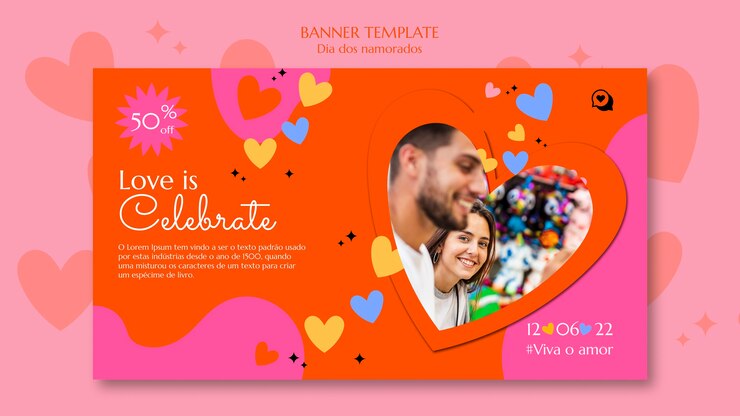 Gratis PSD dia dos namorados banner ontwerpsjabloon
