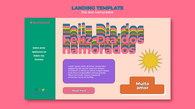 Gratis PSD dia dos namorados bestemmingspagina