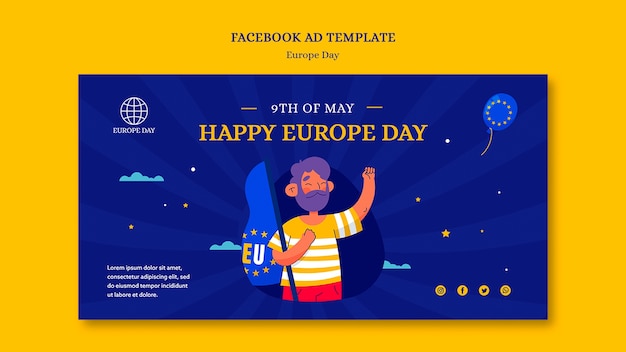 PSD gratuito día europeo de diseño plano