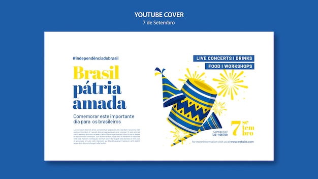 PSD gratuito día de la independencia de brasil diseño de plantilla