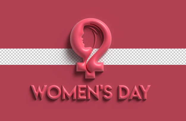 Día de la mujer - 8 de marzo espacio de su texto 3d render ilustración diseño.