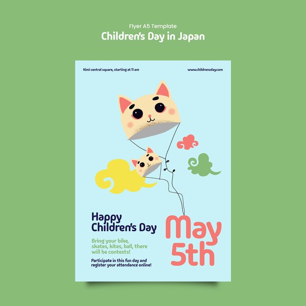 Día de los Niños en Japón diseño de plantillas
