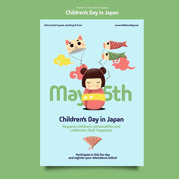 Día de los Niños en Japón diseño de plantillas