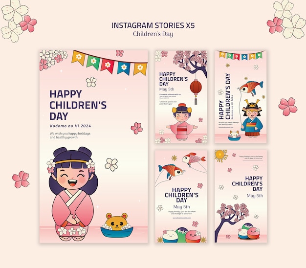 Día de los Niños en Japón diseño de plantillas