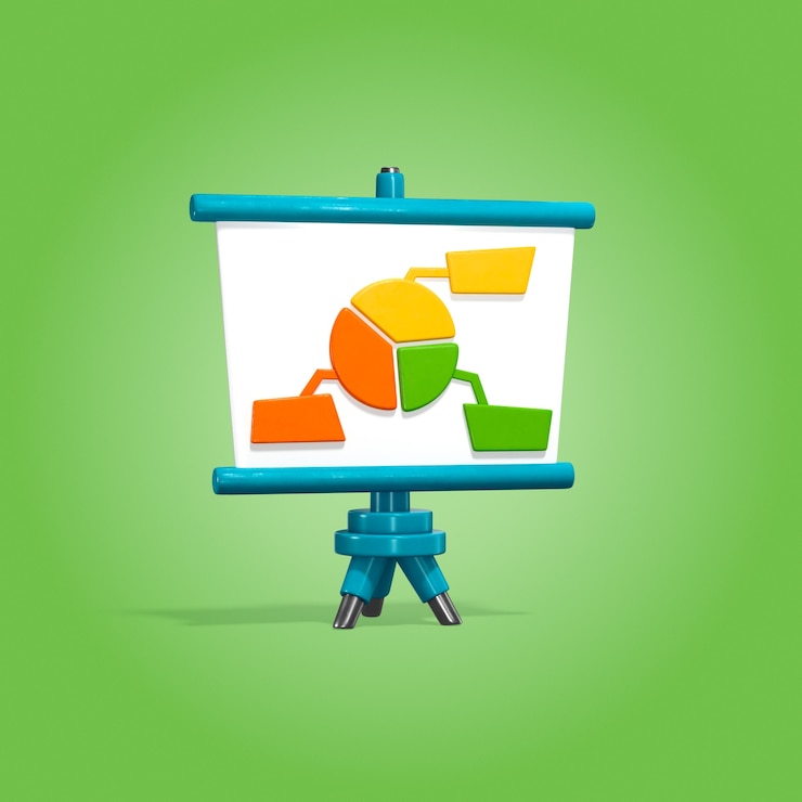 PSD gratuito diagramma di presentazione su sfondo verde