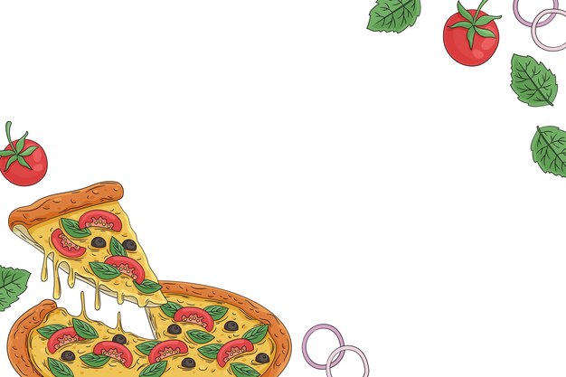 Dibujado a mano ilustración de pizza