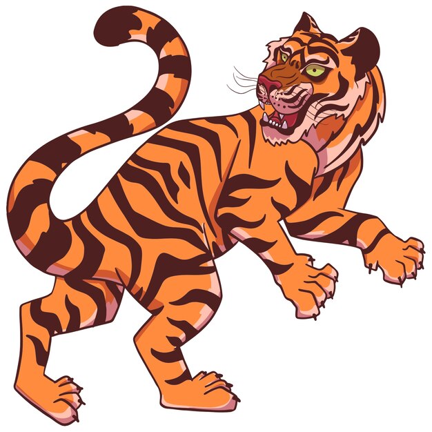 Dibujado a mano ilustración tigre