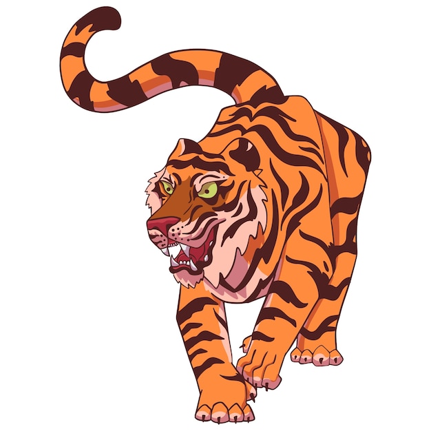 Dibujado a mano ilustración tigre