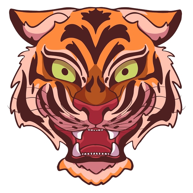 Dibujado a mano ilustración tigre