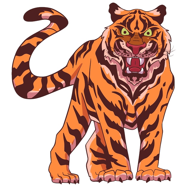 Dibujado a mano ilustración tigre