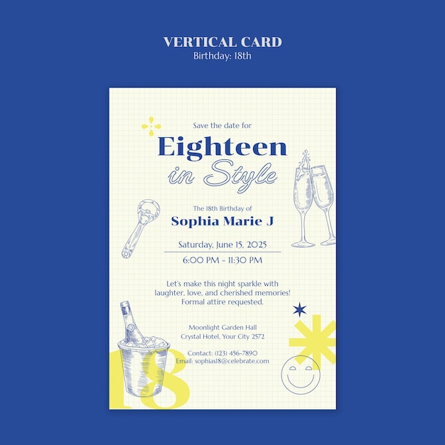 Dieciocho con estilo: invitación para el 18o cumpleaños