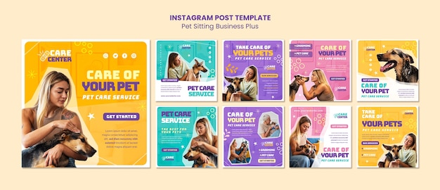 Gratis PSD dierenoppas baan instagram posts