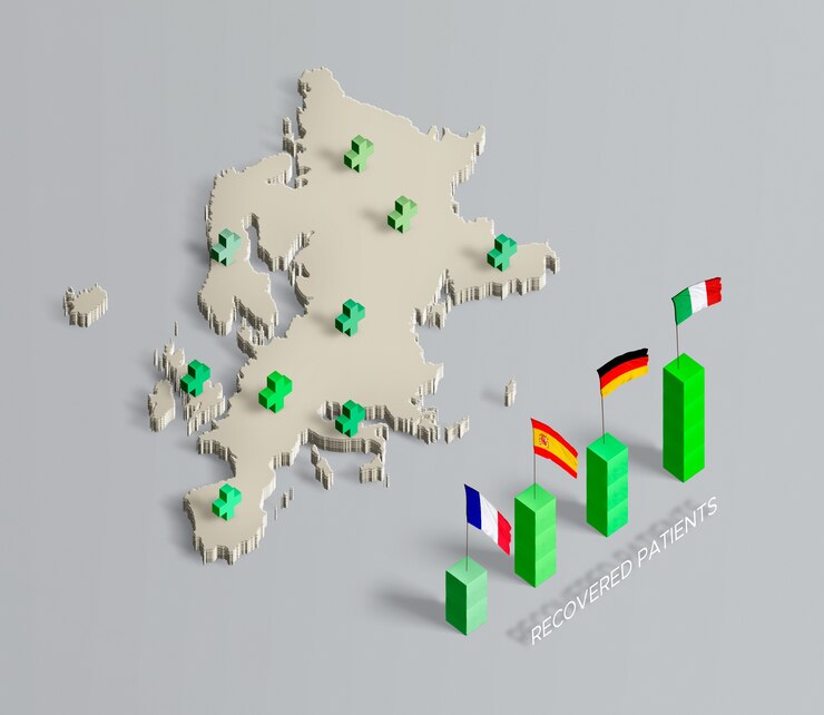 PSD gratuito difusión del mapa de coronavirus unión europea