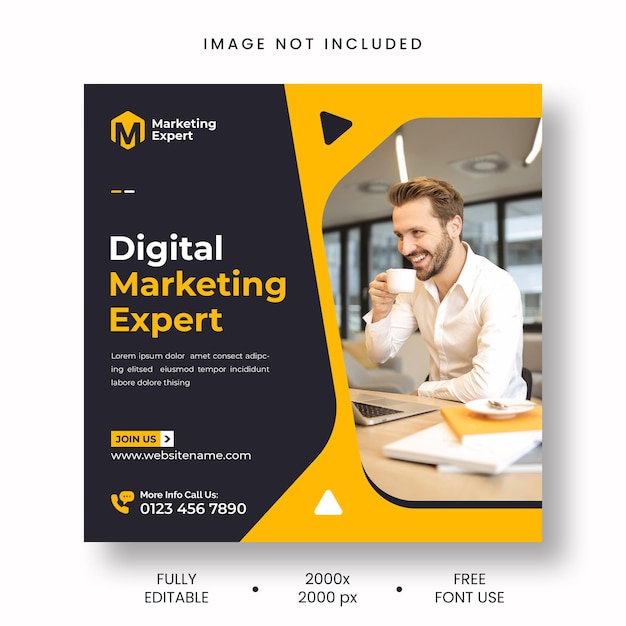 Digitaal marketingbureau Instagram-post en sjabloon voor spandoek voor sociale media