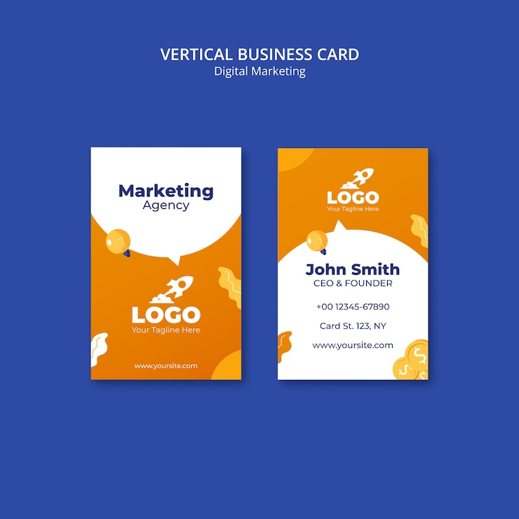 PSD Gratis digital marketing business card template design