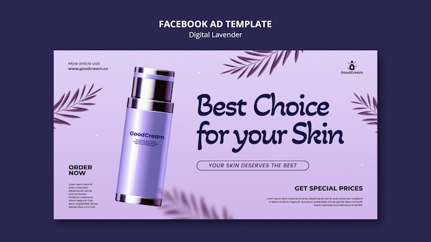 Gratis PSD digitale lavendel facebook-sjabloon