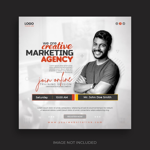 Gratis PSD digitale marketing live webinar en zakelijke social media postsjabloon