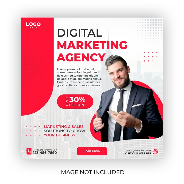 Gratis PSD digitale marketing social media post en corporate web banner sjabloon