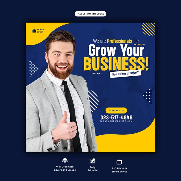 Digitale marketingbureau en Corporate Social Media Post Template