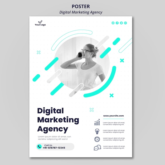 Gratis PSD digitale marketingbureau poster