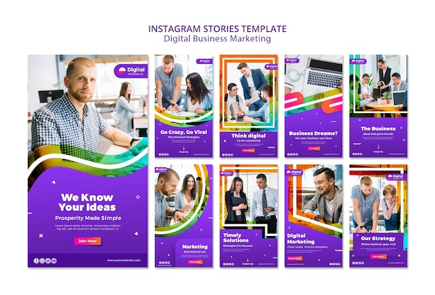 Gratis PSD digitale zakelijke marketing instagram-verhalen