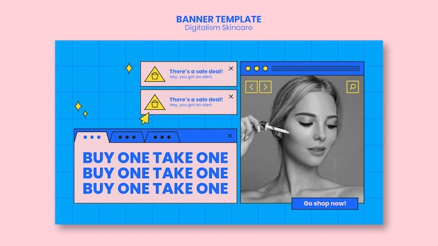 Digitalisme huidverzorging bannerontwerp