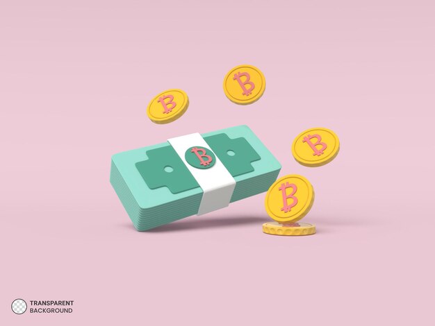 dinero, icono, aislado, 3d, render, ilustración