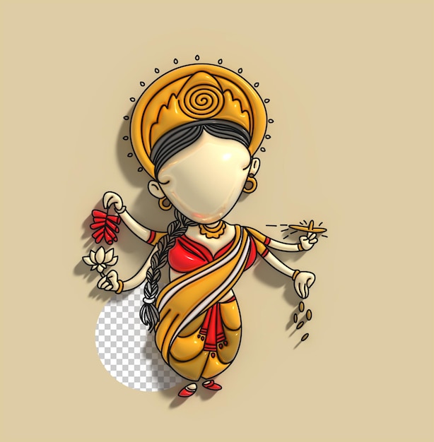 Dios Hindú Laxmi Diwali Festival Elemento Psd Transparente