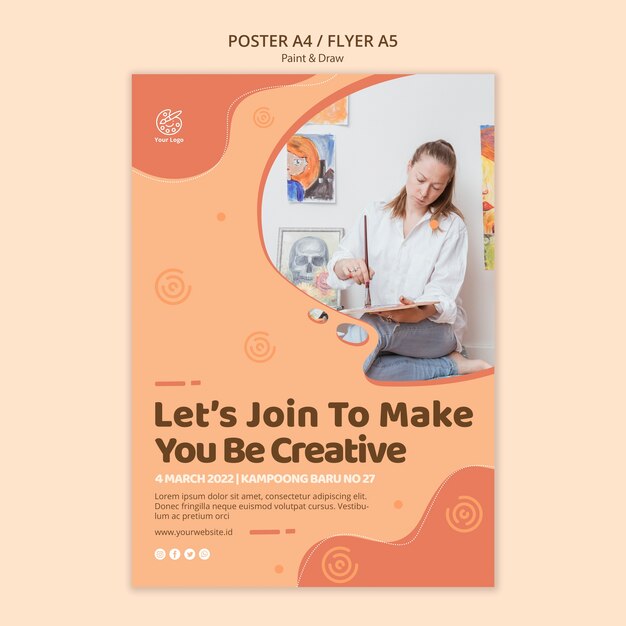 Dipingere e disegnare un modello di poster