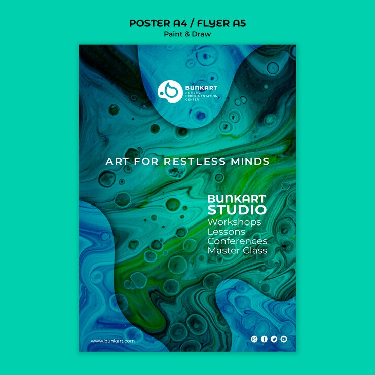 PSD gratuito dipingi e disegna il design del poster