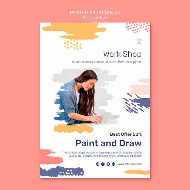 Dipingi e disegna il modello del poster di concetto