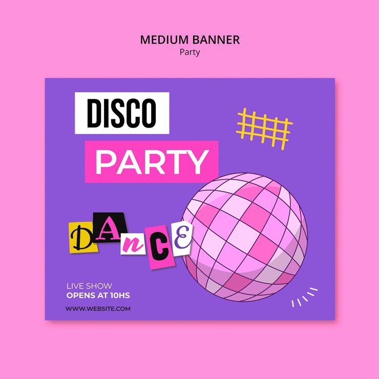 PSD Gratis disco night party template