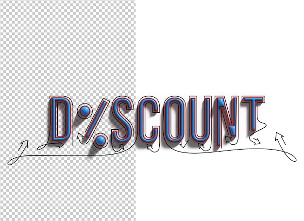 Gratis PSD discount lettering line art transparent psd letterontwerp