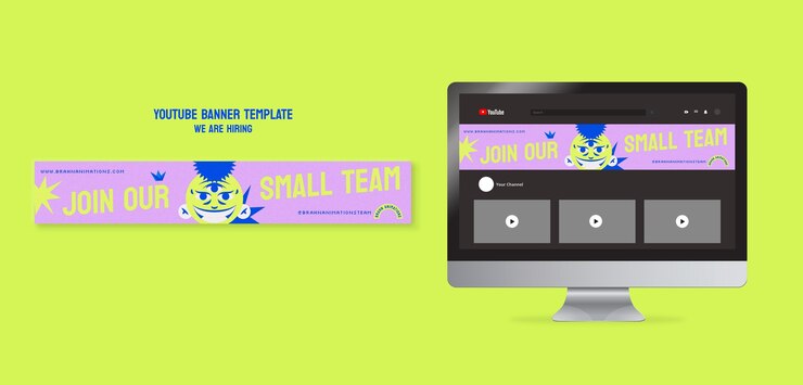 PSD gratuito disegnato a mano stiamo assumendo il modello di banner di youtube