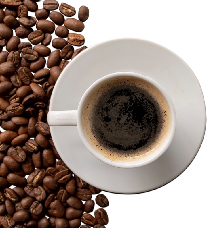 PSD gratuito disegno a disegno di chicchi di caffè