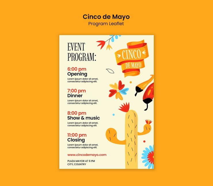 PSD gratuito disegno del modello cinco de mayo