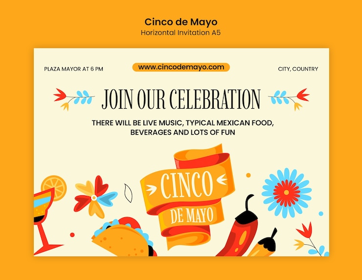 PSD gratuito disegno del modello cinco de mayo