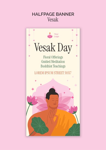 Disegno del modello del banner di Vesak